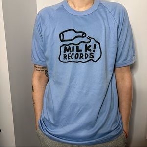 Milk records T-shirt australia made size large super soft crewneck​